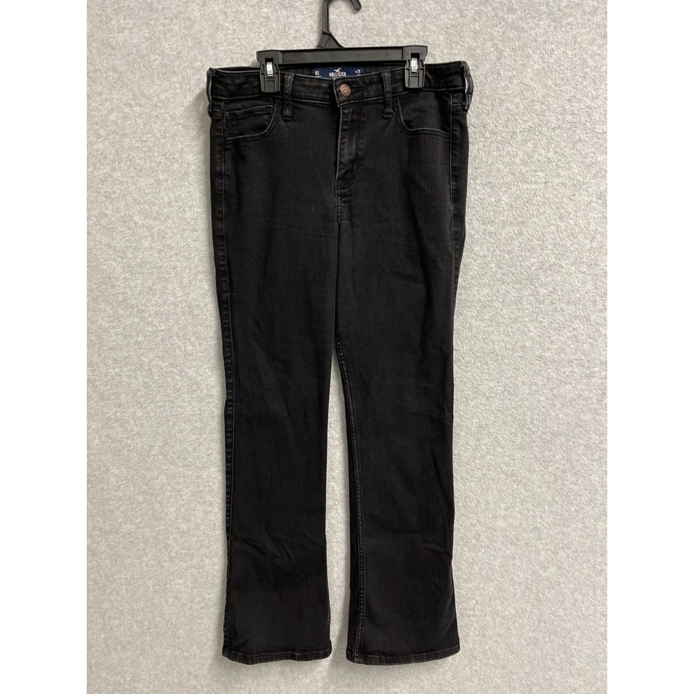 Hollister Jeans Womens 9S 29x29 Black Denim Soft Stretch Mid Rise Bootcut Leg